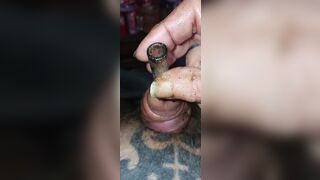 Jerking off the cock head and shaft and finger fucking in the urethra that has as split in half - 14 image