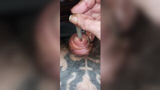 Jerking off the cock head and shaft and finger fucking in the urethra that has as split in half - 15 image