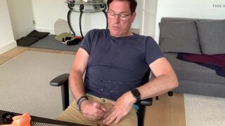 Long, messy, cummy bate session at home.