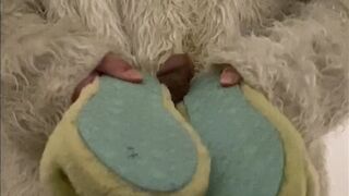 Yeti Suit Fucking and Cumming All Over Ugg Slippers