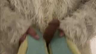 Yeti Suit Fucking and Cumming All Over Ugg Slippers