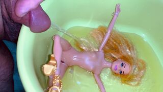 Small Penis Humping, Cumming And Pissing On Barbie - Cum And Pee Fetish - 15 image