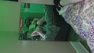 Riding A BIG Blue Dildo - 1 image