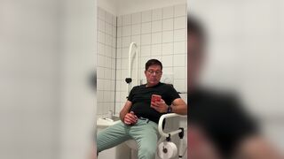 Jerking off in a public restroom at the medical building. Unedited - 7 image