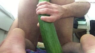 creamy ass filled with cucumber - 8 image