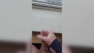 Winter work trip make me hormy, big cumshot all over the window - 14 image