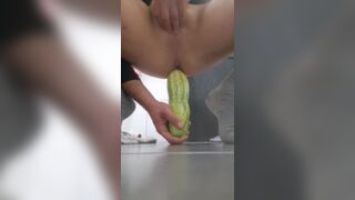 Huge cucumber ins my big hole - 10 image