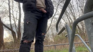 Dick flashing near strangers in town park