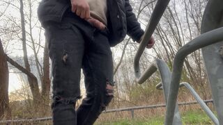 Dick flashing near strangers in town park