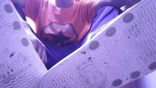 HAVING A REST WITH MY NEW COLOR SOCKS PT 2 I FEET AND SOLES