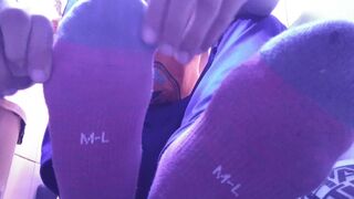 HAVING A REST WITH MY NEW COLOR SOCKS PT 2 I FEET AND SOLES