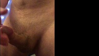 Standing masturbation with moaning and hard cum