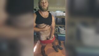 Hot Muscle Jock Masturbates Akd Cums in His Boots