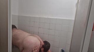 I Lick the Hairy Fat Man's Ass and Cum on His Chest