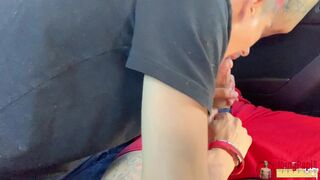 Hung Twink Fucked Bareback Big COCK raw anal Public car sex side of road backseat! - 2 image