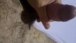 Morrocino,In the bedroom, a inexperienced man with a large penis is masturbating alone