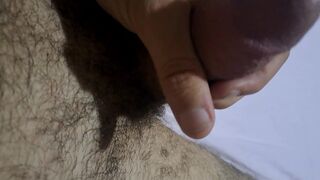 Morrocino,In the bedroom, a inexperienced man with a large penis is masturbating alone