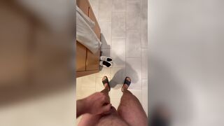 Jerking off in gym lockers. Almost got caught. Continued after till i came