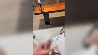 Jerking off in gym lockers. Almost got caught. Continued after till i came