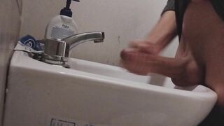 I rest my BALLS on the sink getting my COCK ready for a HUGE CUMSHOT