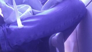 SHOWING MY NEW PINK SOCKS AND TIRED FEET