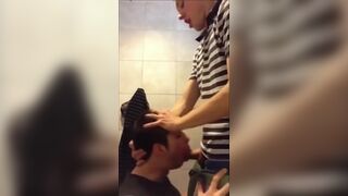 University Bathroom Face Fucking and Cum Swallowing