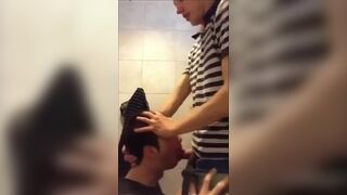 University Bathroom Face Fucking and Cum Swallowing