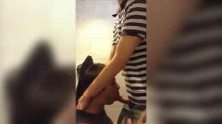 University Bathroom Face Fucking and Cum Swallowing
