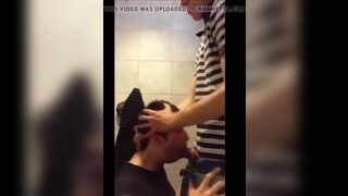 University Bathroom Face Fucking and Cum Swallowing