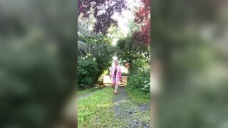 In a lever outfit with a transparent nightie for the morning