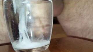 Extreme Closeup Huge Thick Load of Cum Edged Out Into Cup of whather