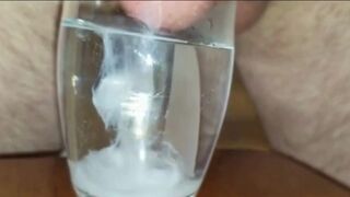 Extreme Closeup Huge Thick Load of Cum Edged Out Into Cup of whather