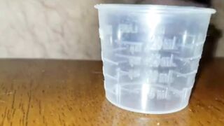 Extreme Closeup Huge Thick Load of Cum Edged Out Into Cup and Swallowed