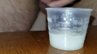 Extreme Closeup Huge Thick Load of Cum Edged Out Into Cup and Swallowed