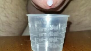 Extreme Closeup Huge Thick Load of Cum Edged Out Into Cup and Swallowed