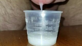 Extreme Closeup Huge Thick Load of Cum Edged Out Into Cup and Swallowed - 5 image