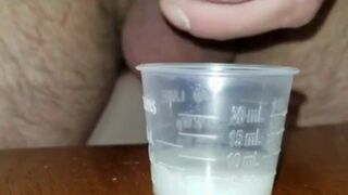 Extreme Closeup Huge Thick Load of Cum Edged Out Into Cup and Swallowed