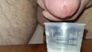 Extreme Closeup Huge Thick Load of Cum Edged Out Into Cup and Swallowed
