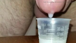 Extreme Closeup Huge Thick Load of Cum Edged Out Into Cup and Swallowed
