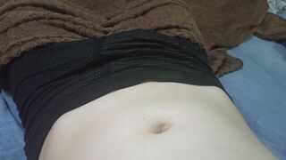 Massaging her in black panties