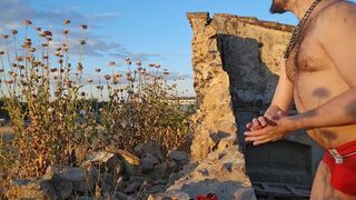 CAUGHT pissing myself outdoors