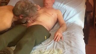 A grandpa cums in my ass!