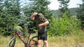 Crazy mountain biker