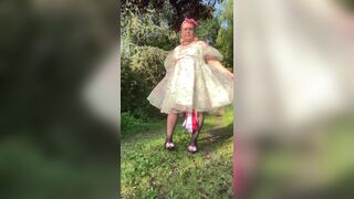 Dressed with a baby-oll dress for a night out