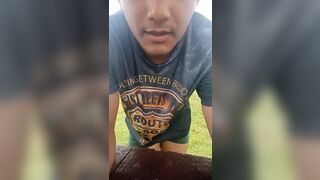 Jerking off in public on the waterfront