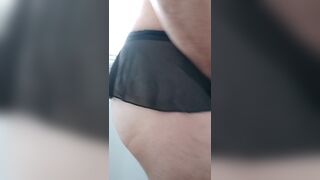 CD Strips Dress Teases in Sheer Black Lingerie