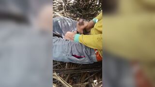 Adults are shaking under palm trees