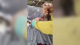 Adults are shaking under palm trees