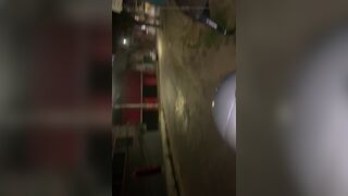 Huge biker dick on the street at night