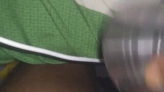 I came home and immediately released lots of cum inside the glass